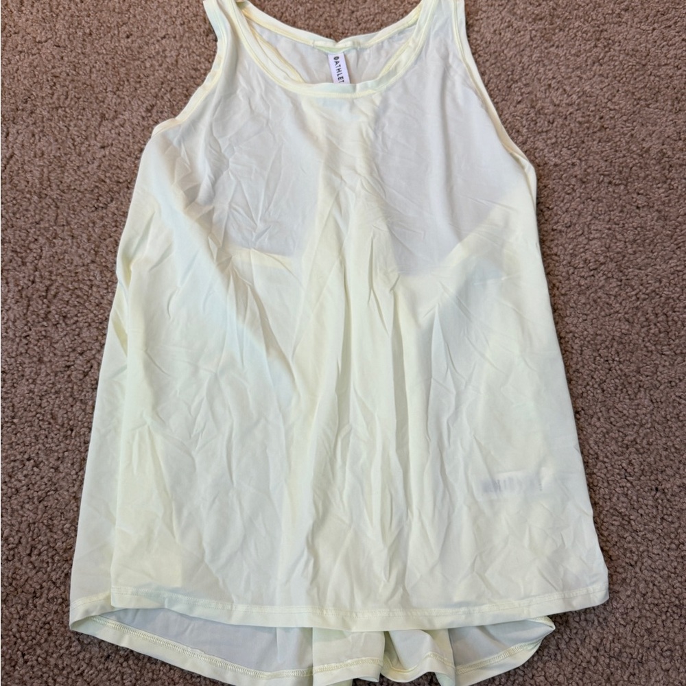 Athleta Pale Yellow Scoop Neck Tank Top